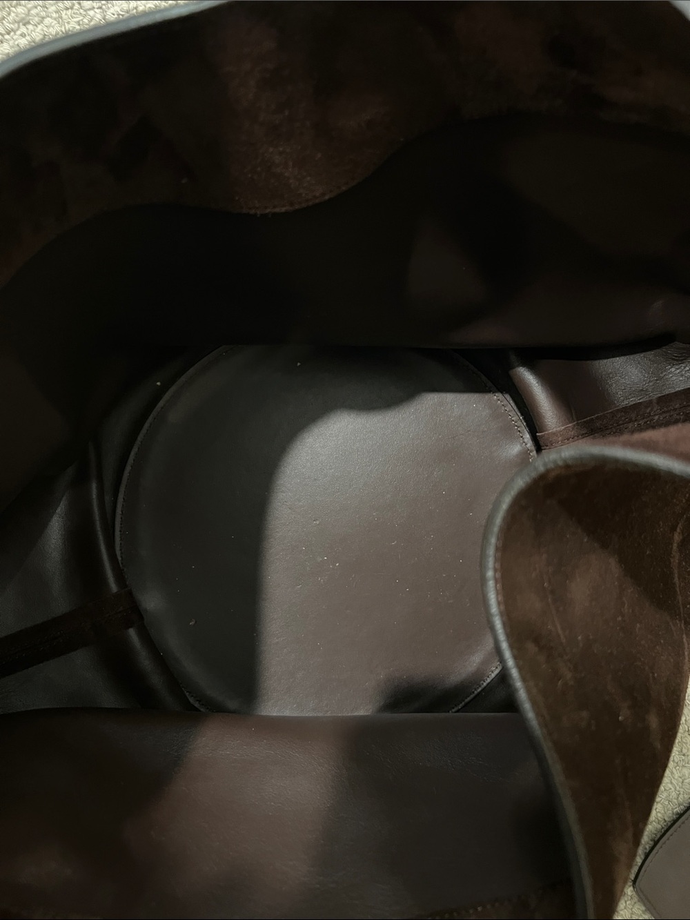 KHAITE Dark Brown Suede Hobo Bag - Picture 8 of 9
